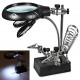 LED Desk Lamp 10X Magnifying Magnifier Glass With Light Stand Clamp For Repair