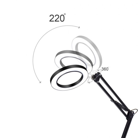 Lighting LED 5X 500mm Magnifying Glass Desk Lamp with Clamp Hands USB-powered LED Lamp Magnifier with 3 Modes Dimmable Lighting LED 5X 500mm Magnifying Glass Desk Lamp with Clamp Hands USB-powered LED Lamp Magnifier with 3 Modes Dimmable