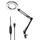 Lighting LED 8X 14W 740mm Magnifying Glass Desk Lamp with Clamp Hands USB-powered LED Lamp Magnifier with 3 Modes Dimmable