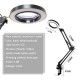 Lighting LED 8X 14W 740mm Magnifying Glass Desk Lamp with Clamp Hands USB-powered LED Lamp Magnifier with 3 Modes Dimmable