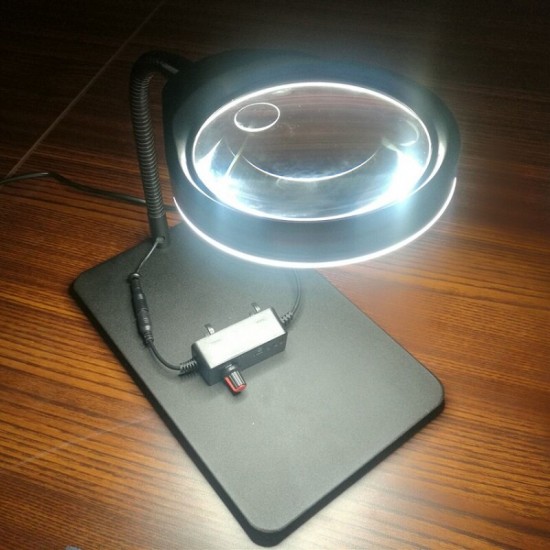 PD-032C 10/20X Magnifier Lamp Magnifying Glass with 48 Led Lights Metal Base USB Interface