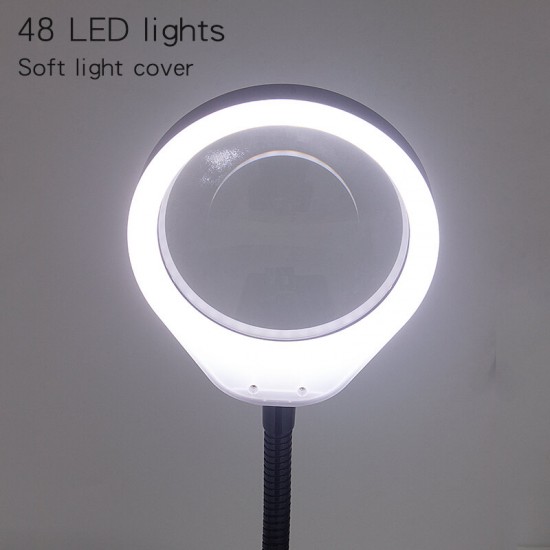 PD-032C 10X USB Magnifier Lamp 48 LEDs with Metal Base Magnifying Glass For Electrics Metal And Plastic Inspection