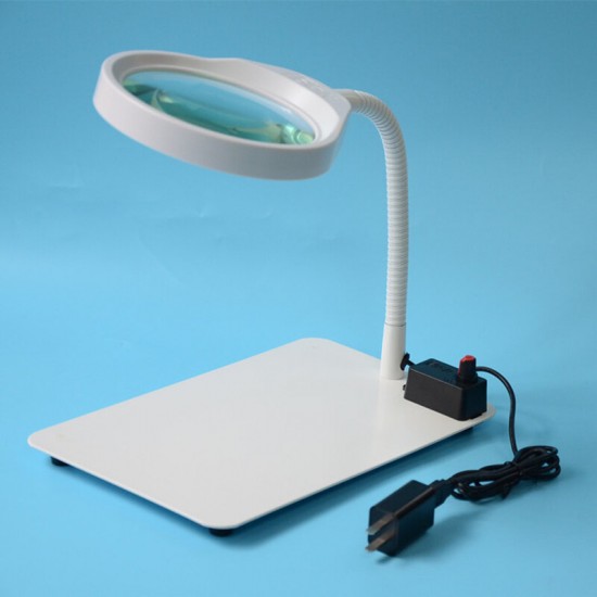 PD-032C 10X USB Magnifier Lamp 48 LEDs with Metal Base Magnifying Glass For Electrics Metal And Plastic Inspection