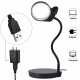 PD-4S Clamp Desktop 2 in 1 USB Magnifier Lamp with 38pcs Led Lights 8x Magnifying Glass for PCB Inspection Reading and Handcrafts