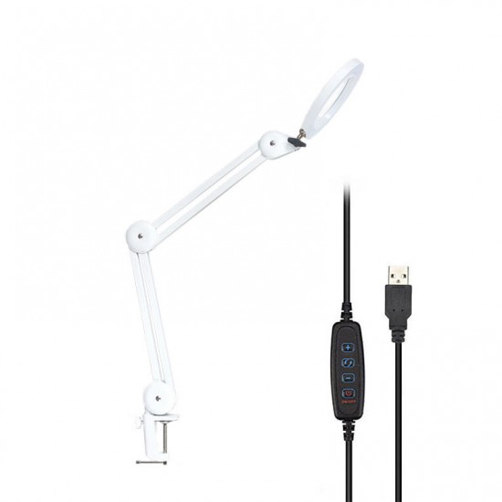 YG-809-1 5X Magnifying Lamp Illuminated Desktop Magnifier LED Lamp with 81mm Clamp Swivel Arm or Reading with Dust Cover Care Tools YG-809-1 5X Magnifying Lamp Illuminated Desktop Magnifier LED Lamp with 81mm Clamp Swivel Arm or Reading with Dust Cover Care Tools