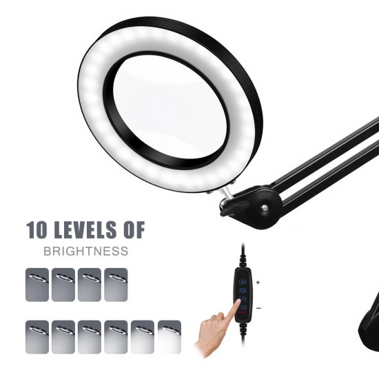 YG-809-2 5X Magnifying Lamp Illuminated Desktop Magnifier LED Lamp with 84mm Clamp Swivel Arm or Reading with Dust Cover Care Tools YG-809-2 5X Magnifying Lamp Illuminated Desktop Magnifier LED Lamp with 84mm Clamp Swivel Arm or Reading with Dust Cover Care Tools