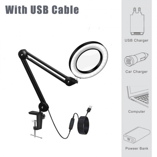 YG-810-1 5X 780mm Magnifying Lamp Illuminated Desktop Magnifier LED Lamp with 81mm Clamp Swivel Arm or Reading with Dust Cover Care Tools YG-810-1 5X 780mm Magnifying Lamp Illuminated Desktop Magnifier LED Lamp with 81mm Clamp Swivel Arm or Reading with Dust Cover Care Tools