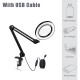 YG-811-1 8X 780mm Magnifying Lamp Illuminated Desktop Magnifier 14W LED Lamp with 81mm Clamp Swivel Arm or Reading with Dust Cover Care Tools