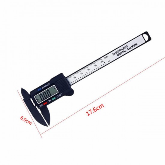 100mm 4inch LCD Digital Electronic Carbon Fiber Vernier Caliper Gauge Micrometer Ruler