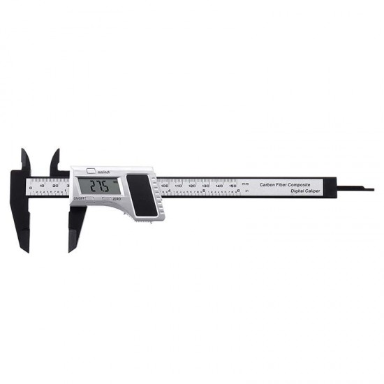 150mm Digital Ruler Digital Caliper Solar Power Carbon Fiber Ruler Measuring Tool