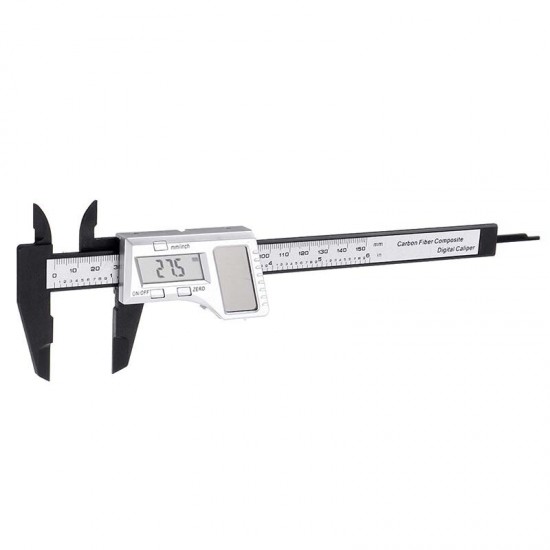 150mm Digital Ruler Digital Caliper Solar Power Carbon Fiber Ruler Measuring Tool