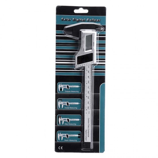 150mm Digital Ruler Digital Caliper Solar Power Carbon Fiber Ruler Measuring Tool 150mm Digital Ruler Digital Caliper Solar Power Carbon Fiber Ruler Measuring Tool