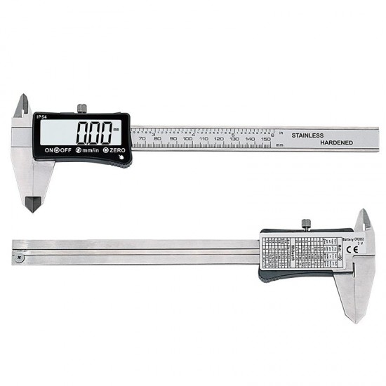 150mm Stainless Steel Digital Caliper IP54 Coolant Proof Digital Caliper Full-screen LCD Display