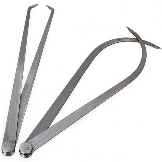 2pcs 250mm Length Firm Joint Metal Measurement Inside Outside Caliper Silver 2pcs 250mm Length Firm Joint Metal Measurement Inside Outside Caliper Silver