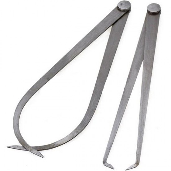 2pcs 250mm Length Firm Joint Metal Measurement Inside Outside Caliper Silver 2pcs 250mm Length Firm Joint Metal Measurement Inside Outside Caliper Silver