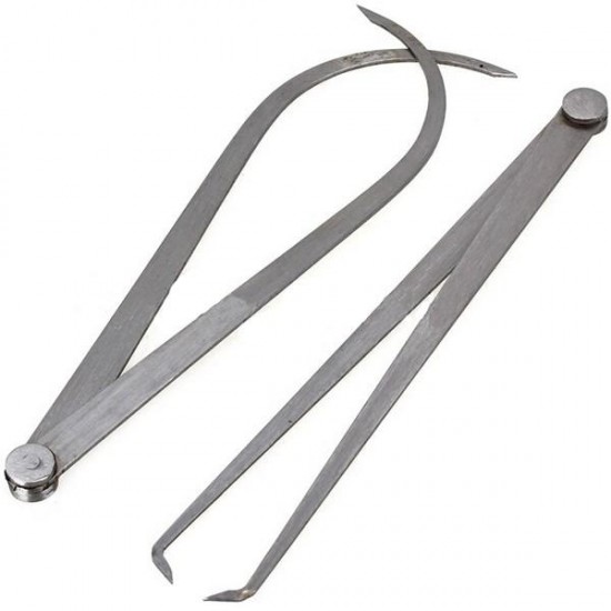 2pcs 250mm Length Firm Joint Metal Measurement Inside Outside Caliper Silver 2pcs 250mm Length Firm Joint Metal Measurement Inside Outside Caliper Silver