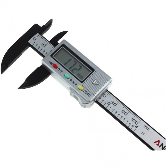 0-100mm 4inch LCD Digital Electronic Vernier Caliper Gauge Micrometer Carbon Fiber