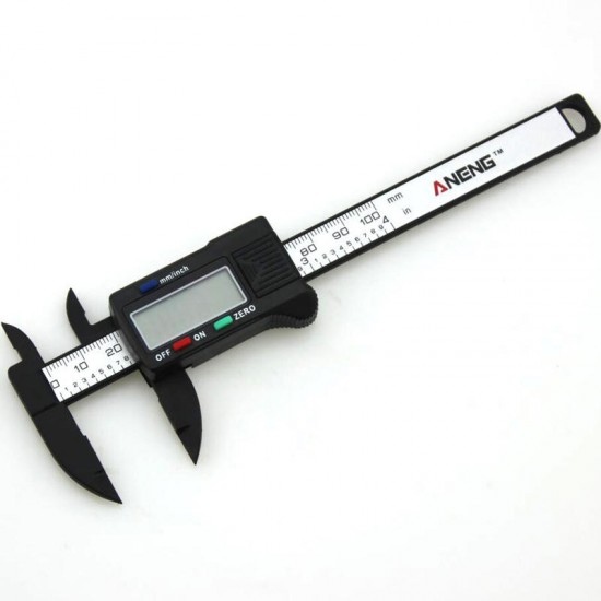 100mm 4inch LCD Digital Caliper Vernier Micrometer Electronic Carbon Fiber