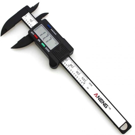 100mm 4inch LCD Digital Caliper Vernier Micrometer Electronic Carbon Fiber