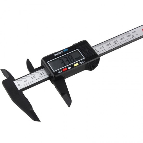 150mm 6inch LCD Digital Vernier Caliper Electronic Micrometer Carbon Fiber