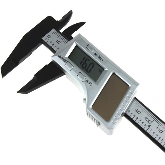 150mm 6inch Solar Power Digital Vernier Caliper Carbon Fiber Composite Micrometer Gauge Meter Widescreen Measuring Tool