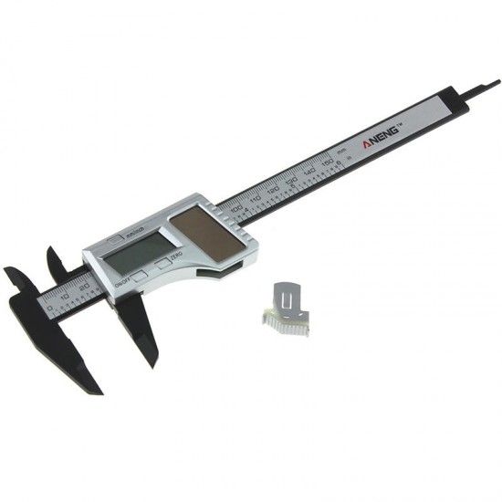 150mm 6inch Solar Power Digital Vernier Caliper Carbon Fiber Composite Micrometer Gauge Meter Widescreen Measuring Tool 150mm 6inch Solar Power Digital Vernier Caliper Carbon Fiber Composite Micrometer Gauge Meter Widescreen Measuring Tool
