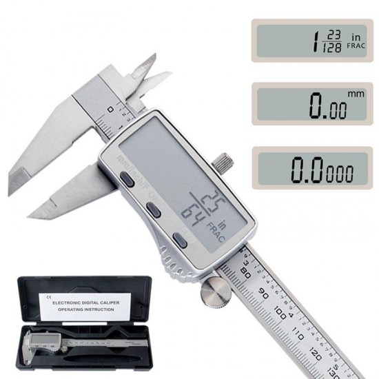 Digital Caliper 0-150mm Metric/Inch/Fraction Electronic Vernier Calipers Stainless Steel Micrometer Measuring tools Digital Caliper 0-150mm Metric/Inch/Fraction Electronic Vernier Calipers Stainless Steel Micrometer Measuring tools
