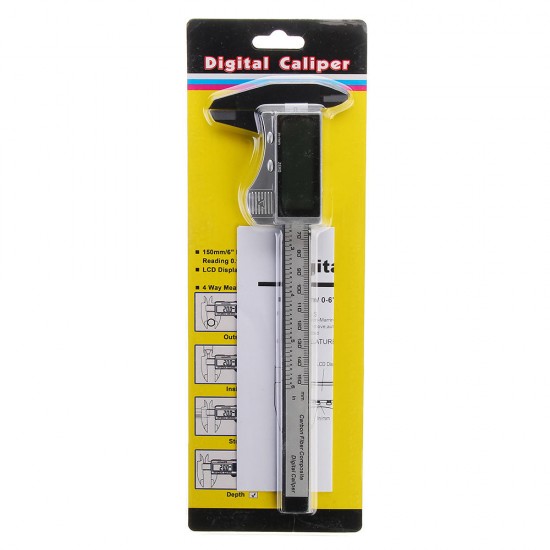 ET01 0-150mm Measuring Tool Electronic Plastic LCD Digital Caliper ET01 0-150mm Measuring Tool Electronic Plastic LCD Digital Caliper