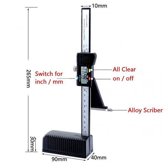 Digital Height Gauge 150mm 6'' Vernier Caliper Micrometer Electronic Measurement Digital Height Gauge 150mm 6'' Vernier Caliper Micrometer Electronic Measurement