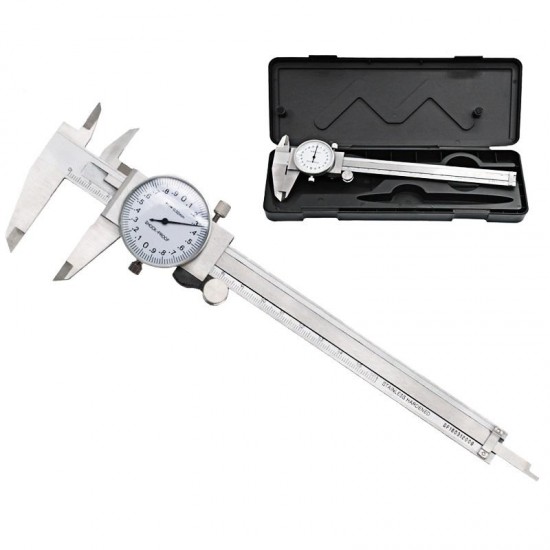 Metric Gauge Measuring Tool Dial Caliper 0-150mm/0.02mm Shock-proof Stainless Steel Precision Vernier Caliper Metric Gauge Measuring Tool Dial Caliper 0-150mm/0.02mm Shock-proof Stainless Steel Precision Vernier Caliper