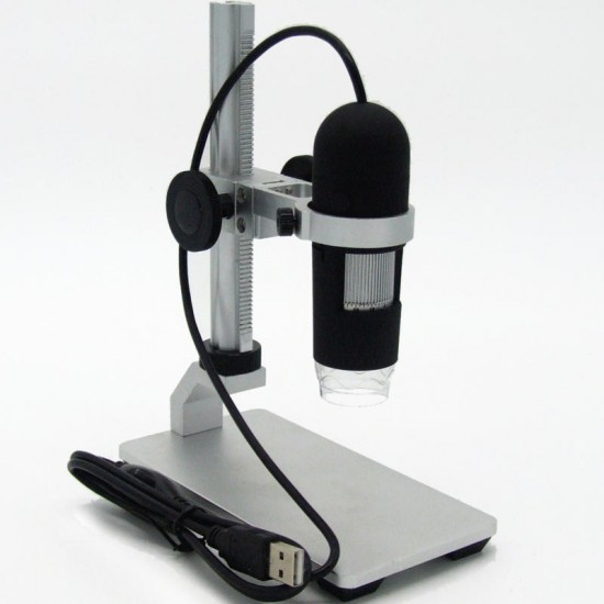 1000X 8 LEDs USB Digital Continuous Zoom Microscope Magnifier with Adjustable Aluminium Alloy Stand