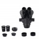 2020 Black 7X-45X 3.5X-90X Microscope Zoom Stereo Microscope Head + 0.5x 2.0x Auxiliary Lens