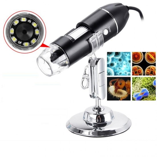 3 in 1 Digital USB Type-C Microscope Microscope Magnifier Camera 8 LED Stand for Android Digital Microscope 500X