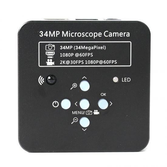 34MP 1080P Freely Adjustable Stand HDMI Video Industry Microscope Camera Video Recorder 180X 300X C-Mount Lens For PCB Soldering