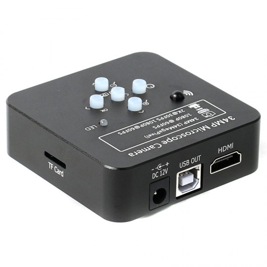 34MP 1080P Freely Adjustable Stand HDMI Video Industry Microscope Camera Video Recorder 180X 300X C-Mount Lens For PCB Soldering 34MP 1080P Freely Adjustable Stand HDMI Video Industry Microscope Camera Video Recorder 180X 300X C-Mount Lens For PCB Soldering