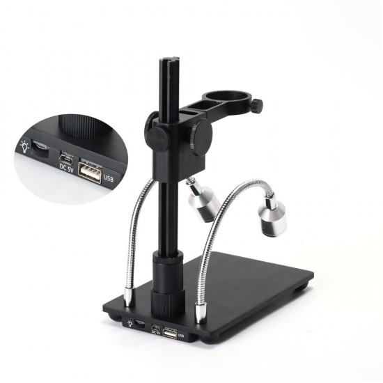 34MP 2K Industrial Microscope Camera HDMI USB Outputs 180X C-mount Lens LED Light Small Boom for PCB Repair Soldering