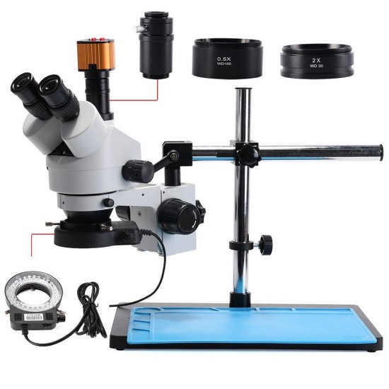 3.5~90X Zoom Magnification Stereo Microscope 16MP Camera Microscope For Industrial PCB Repair Sturdy All-metal Pillar Stand Powerful 56-LED Ring Light 3.5~90X Zoom Magnification Stereo Microscope 16MP Camera Microscope For Industrial PCB Repair Sturdy All-metal Pillar Stand Powerful 56-LED Ring Light
