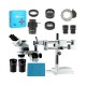 3.5X 7X 45X 90X Double Boom Stand Zoom Simul Focal Stereo Microscope+21MP Camera Microscope For Industrial PCB Repair