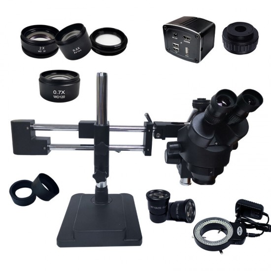 3.5X-90X Continuous Stereo Zoom Magnification Dual-arm Black Microscope for Mobile Phone Repair 3.5X-90X Continuous Stereo Zoom Magnification Dual-arm Black Microscope for Mobile Phone Repair