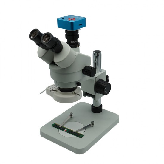 3.5X-90X Stereo Zoom Big table stand Microscope with 48MP Microscope Camera 0.5X Auxiliary Objective Lens