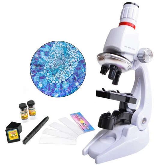 450X or 1200X Children Toy Biological Microscope Set Gift Monocular Microscope Biological Science Experiment Tool for Primary School Student