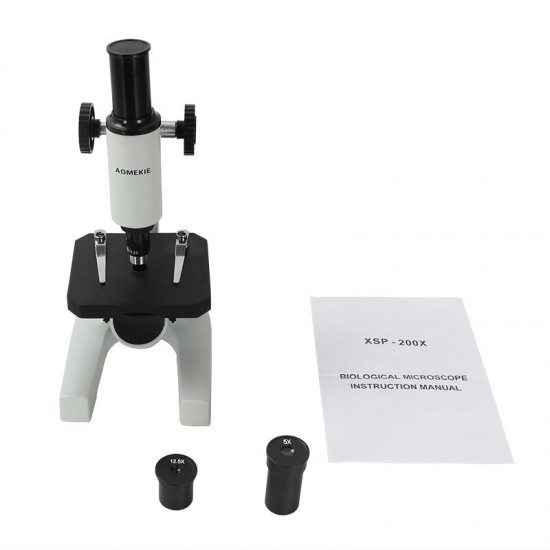 AO1024 80X/200X Biological Microscope Students Kids Science Education Slides Watching Mirror Reflected with 5X/12.5X Eyepieces AO1024 80X/200X Biological Microscope Students Kids Science Education Slides Watching Mirror Reflected with 5X/12.5X Eyepieces