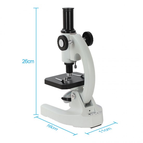 AO1024 80X/200X Biological Microscope Students Kids Science Education Slides Watching Mirror Reflected with 5X/12.5X Eyepieces