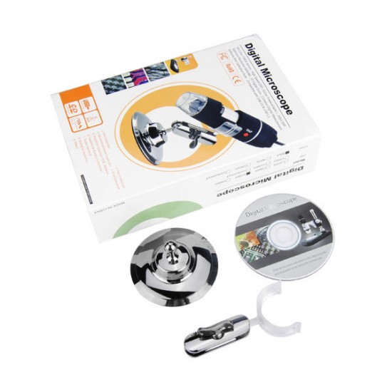 USB 8 LED 50X-500X 2MP Digital Microscope Borescope Magnifier Video Camera