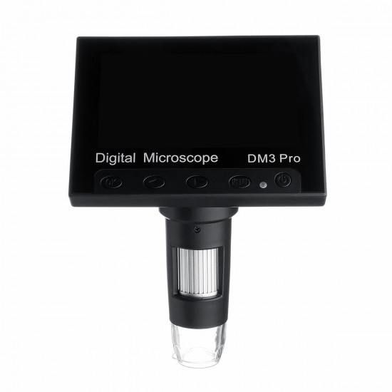 DM3 Pro 1000X 4.3 inch 1080P Remote Control Portable Digital Microscope Magnifier Camera With 8LED Lights Plastic Base