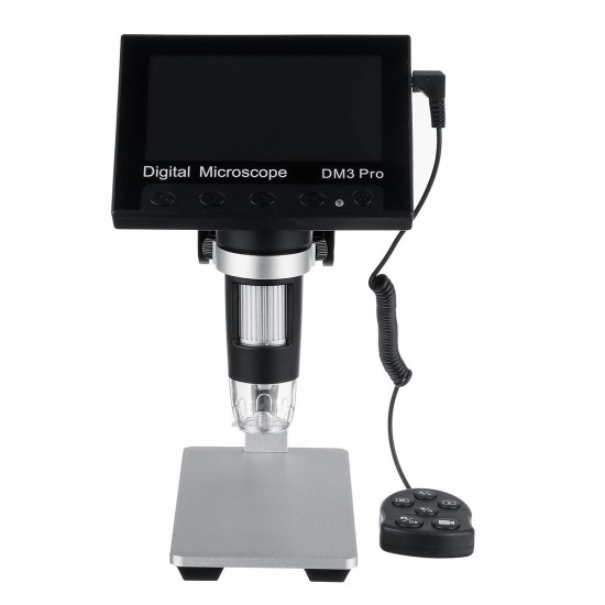 DM3 Pro 1000X 4.3 inch 1080P Remote Control Portable Digital Microscope Magnifier Camera With 8LED Lights Metal Base DM3 Pro 1000X 4.3 inch 1080P Remote Control Portable Digital Microscope Magnifier Camera With 8LED Lights Metal Base