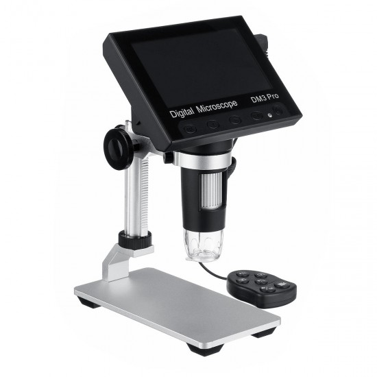 DM3 Pro 1000X 4.3 inch 1080P Remote Control Portable Digital Microscope Magnifier Camera With 8LED Lights Metal Base DM3 Pro 1000X 4.3 inch 1080P Remote Control Portable Digital Microscope Magnifier Camera With 8LED Lights Metal Base