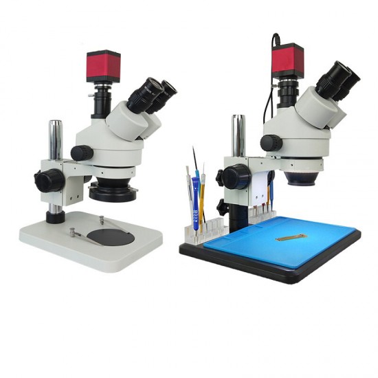 3.5-45X 13MP Stereo Soldering Microscope Stand Lens Digital Camera for Repair Mobile Phone Tools Kits