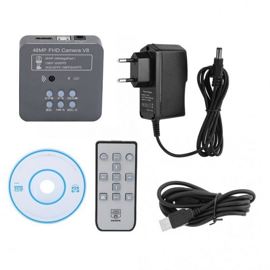 FHD 48MP HDMI USB Industrial Electronic Digital Video Microscope Camera 180X C Mount Lens for Phone PCB Soldering FHD 48MP HDMI USB Industrial Electronic Digital Video Microscope Camera 180X C Mount Lens for Phone PCB Soldering
