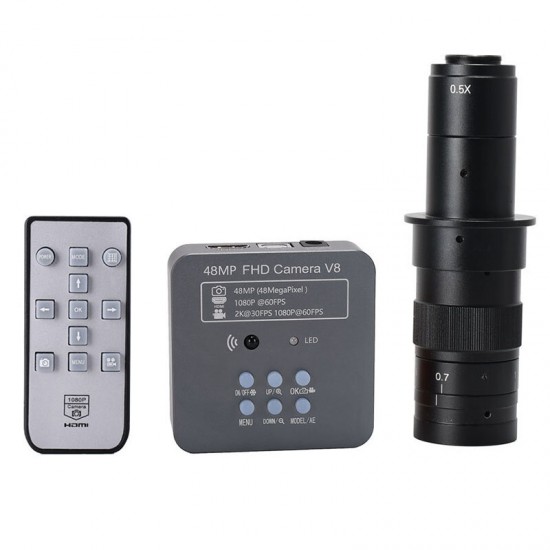 FHD 48MP HDMI USB Industrial Electronic Digital Video Microscope Camera 180X C Mount Lens for Phone PCB Soldering FHD 48MP HDMI USB Industrial Electronic Digital Video Microscope Camera 180X C Mount Lens for Phone PCB Soldering